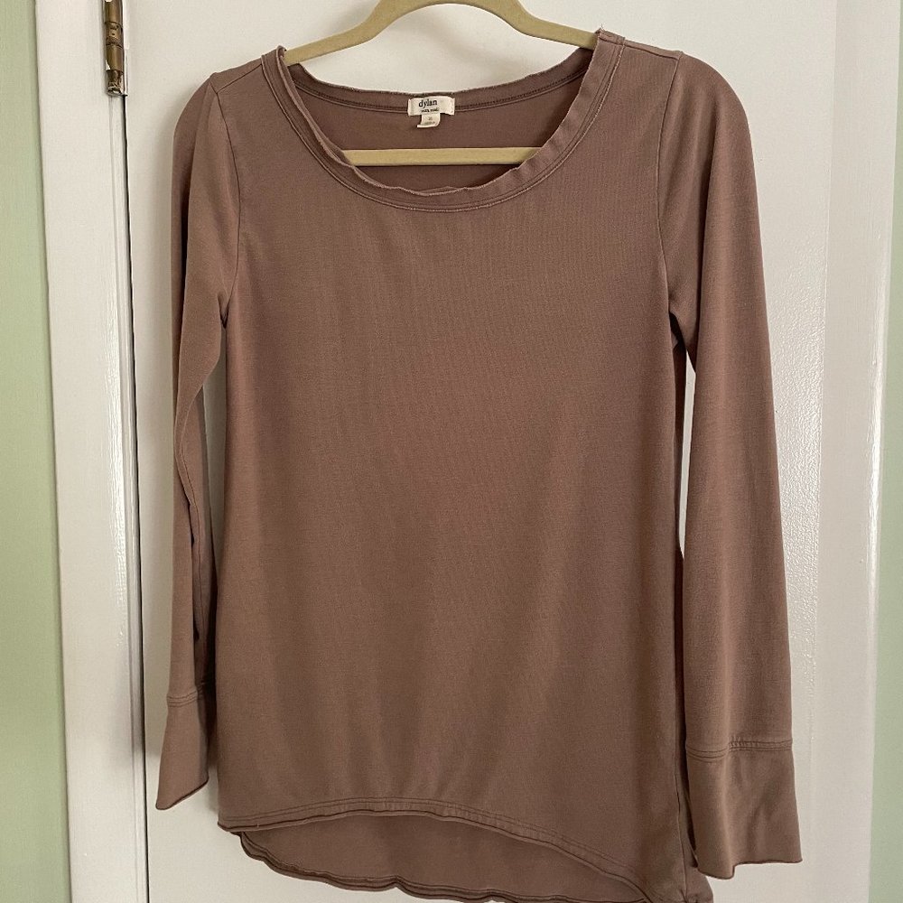 Dylan True Grit Vintage Long Sleeve Tee Brown XS